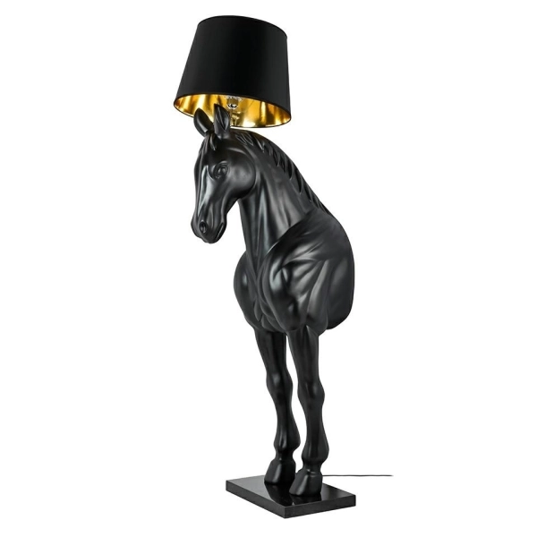 Lampa podłogowa KOŃ HORSE STAND M czarna - włókno szklane